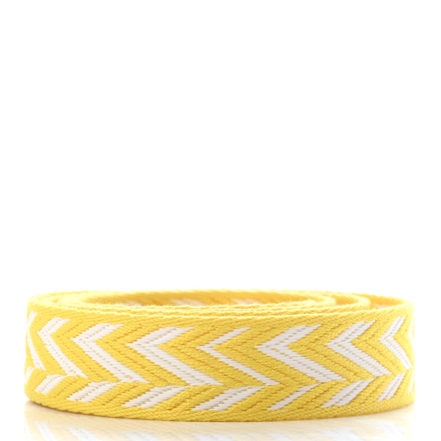 Hermes Toile Swift 25mm Sangle ZigZag Shoulder Strap Jaune de Naples White 2 of 5
