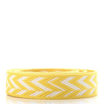 Hermes Toile Swift 25mm Sangle ZigZag Shoulder Strap Jaune de Naples White 2 of 5
