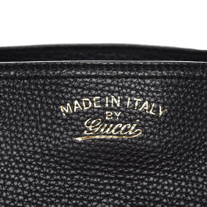 Gucci Pebbled Calfskin Medium Bamboo Shopper Tote Black 8 of 8