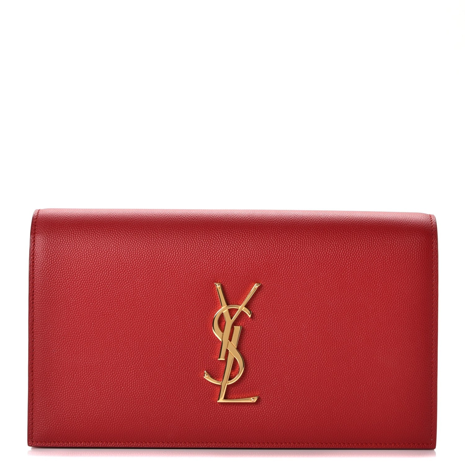 Saint Laurent Grain De Poudre Classic Kate Monogram Clutch New Red 1 of 9