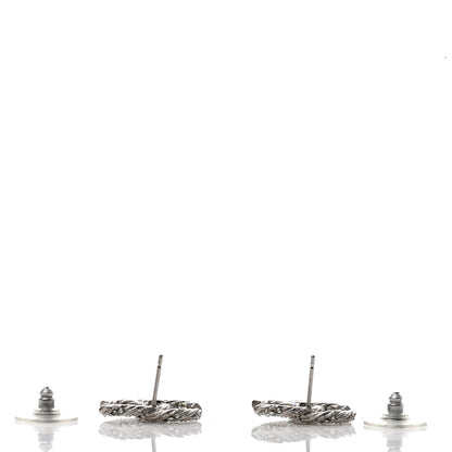 Chanel Crystal CC Twisted Earrings Silver 3 of 4