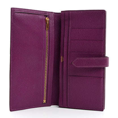 Hermes Chevre Mysore Bearn Gusset Wallet Anemone 6 of 8