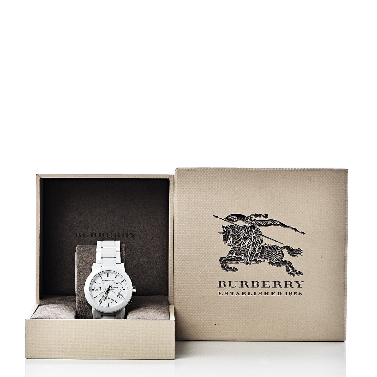 Stainless Steel Ceramic 38mm Chronograph Quartz Watch White BU9080