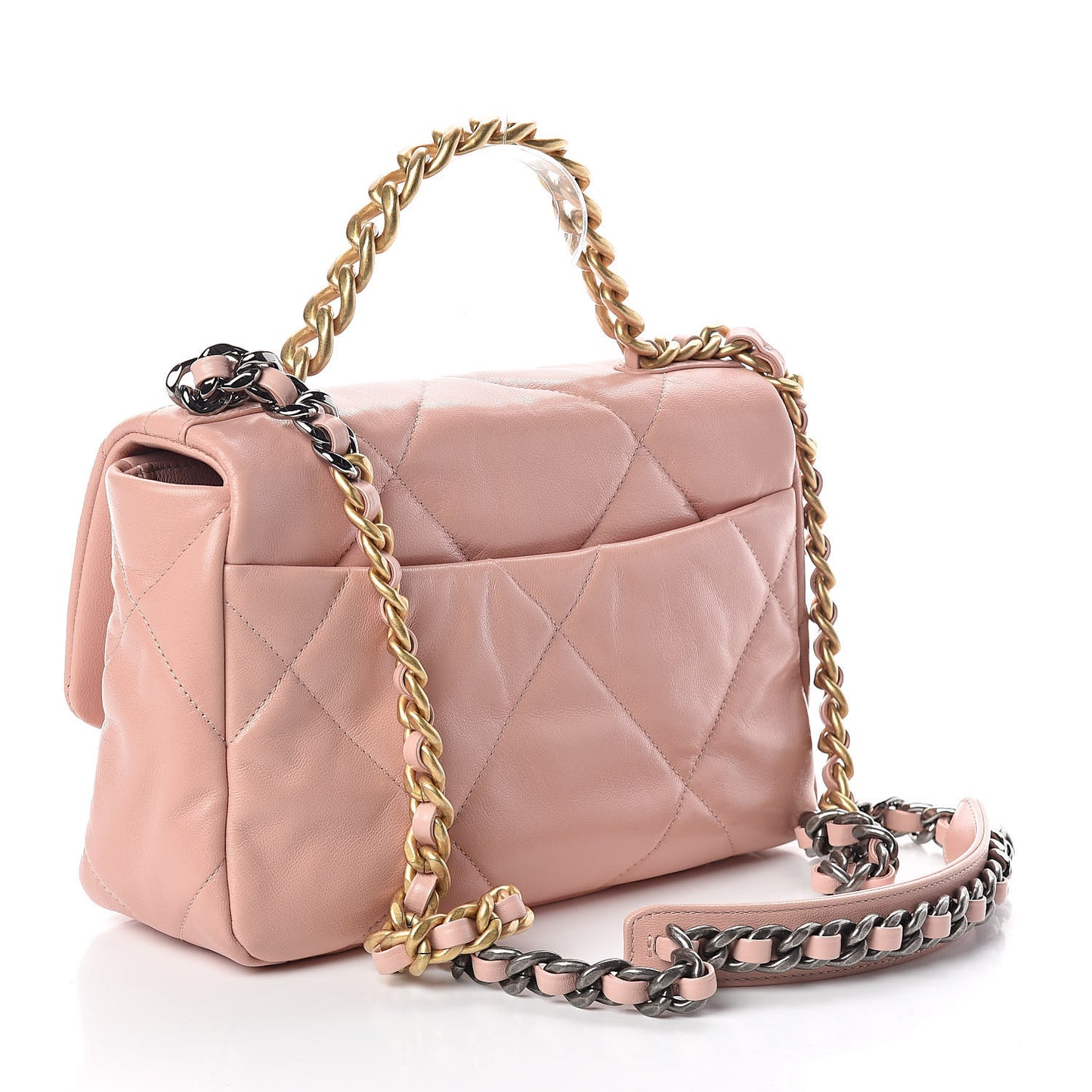 Lambskin Quilted Medium 19 Flap Light Pink