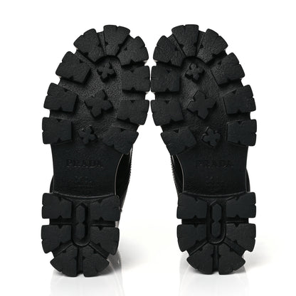 Prada Spazzolato Rois Re-Nylon Metal Triangle Logo Monolith Pouch Pocket 55mm Boots 39.5 Black 10 of 12