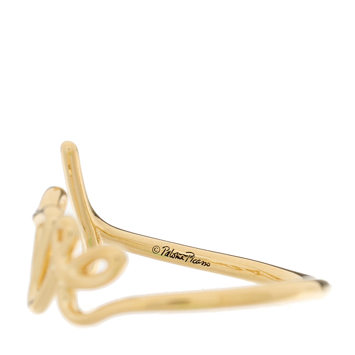 18K Yellow Gold Paloma's Graffiti Love Ring 56 7.5
