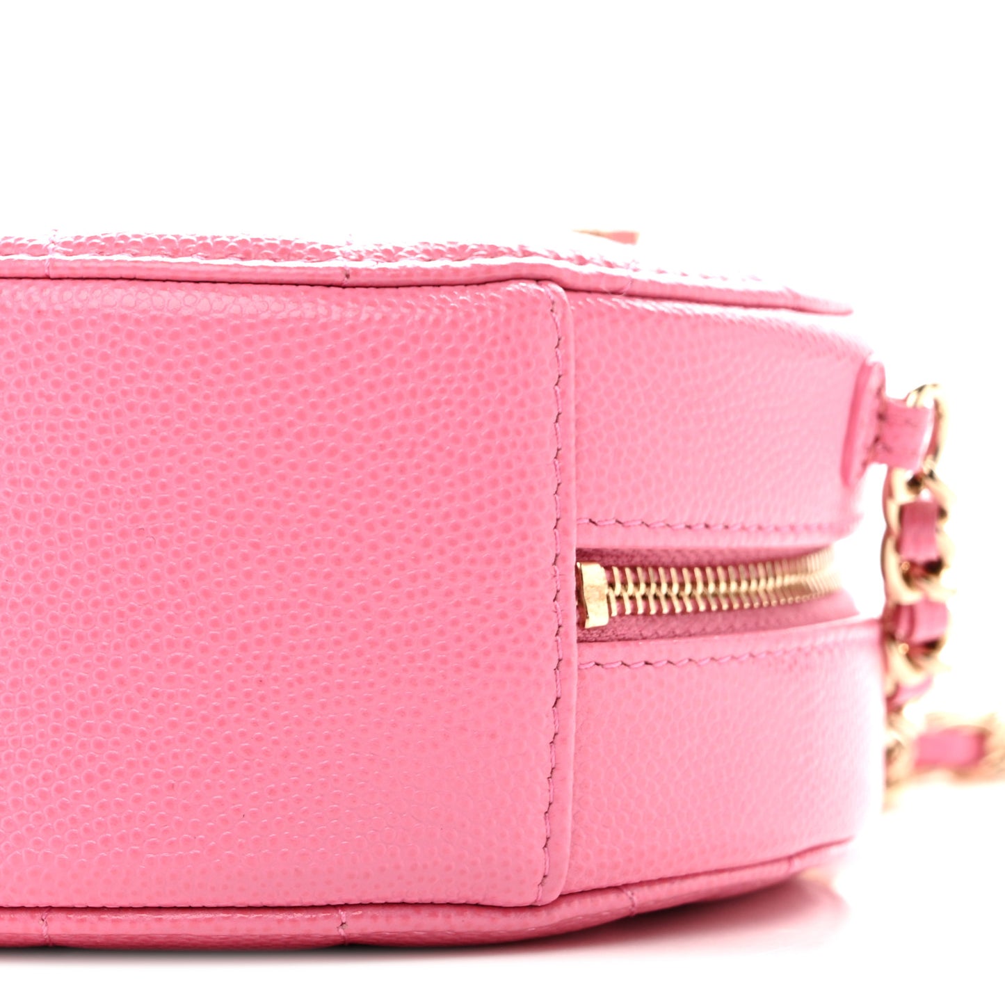 Caviar Quilted Gripoix CC Round Clutch With Chain Pink
