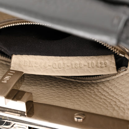 Fendi Cuoio Romano Selleria Bi-Color Mini Peekaboo Iconic Satchel Asfalto Latte 8 of 11