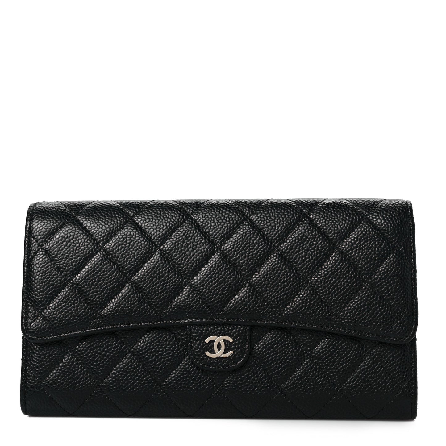 Caviar Quilted Travel Wallet Black