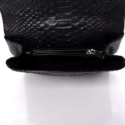 Saint Laurent Calfskin Python Embossed Monogram Medium College Bag Black 5 of 8