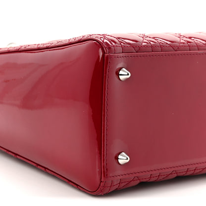 Christian Dior Patent Cannage Medium Lady Dior Red 9 of 10