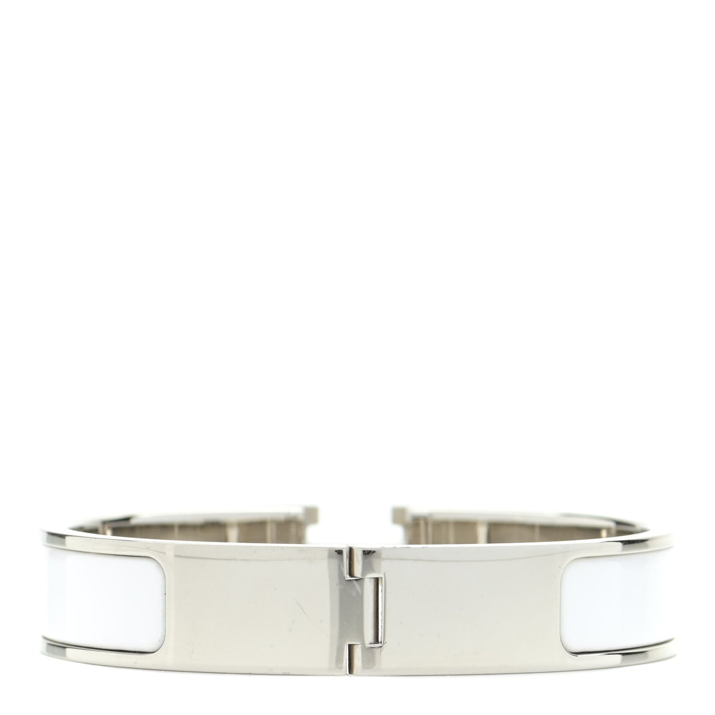Enamel Narrow Clic Clac H Bracelet PM White