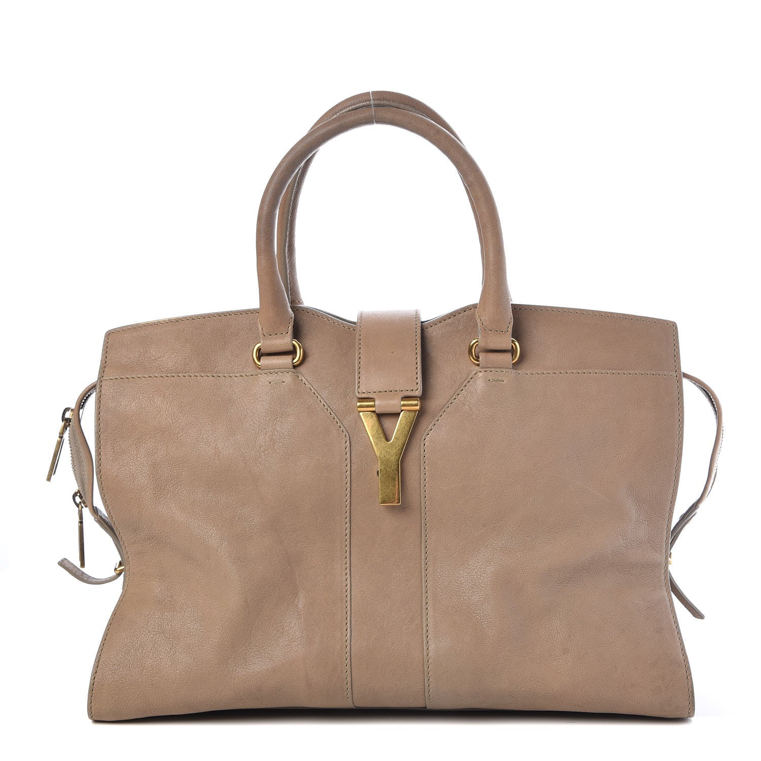 Saint Laurent Sheepskin Medium Cabas ChYc Taupe 1 of 22