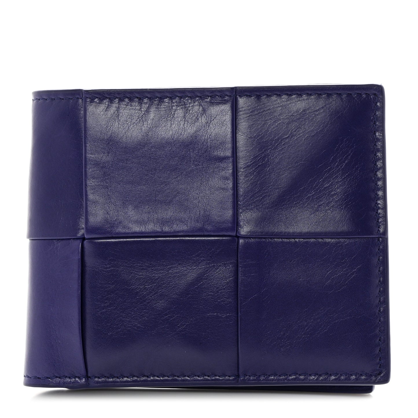 Calfskin Maxi Intrecciato Bi-Fold Wallet Plum