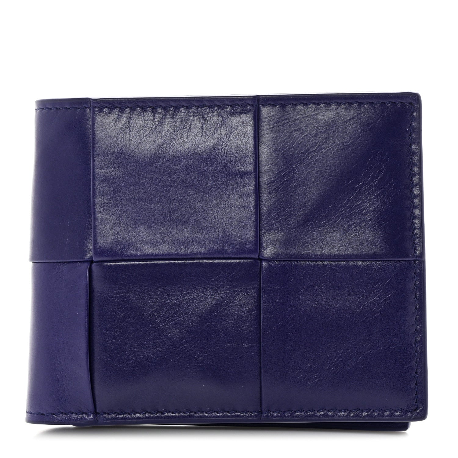 Bottega Veneta Calfskin Maxi Intrecciato Bi-Fold Wallet Plum 1 of 7