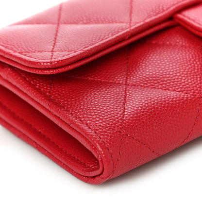 Chanel Caviar Quilted Medium Flap Wallet Red 10 of 12