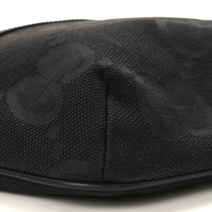 Gucci Monogram Jumbo GG Textured Dollar Calfskin Web Belt Bag Black 7 of 10
