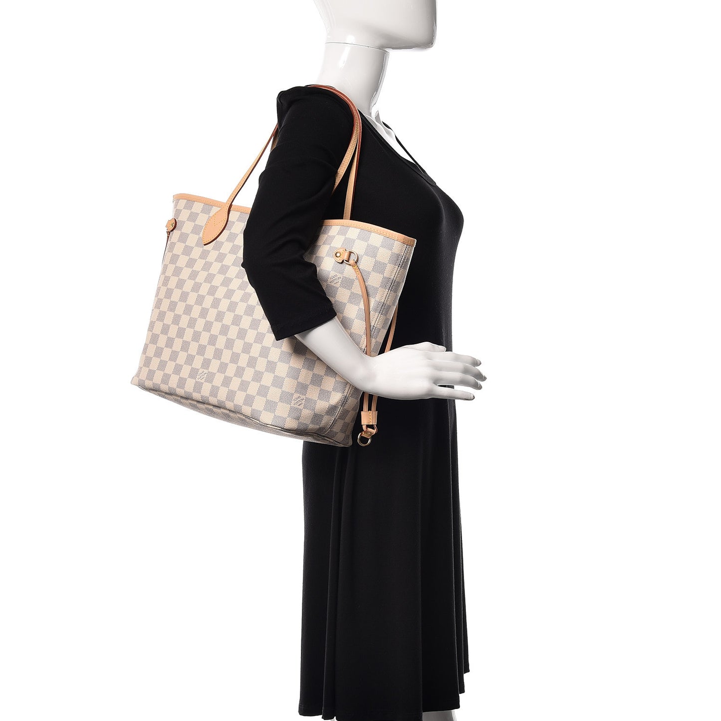 Damier Azur Neo Neverfull MM Rose Ballerine