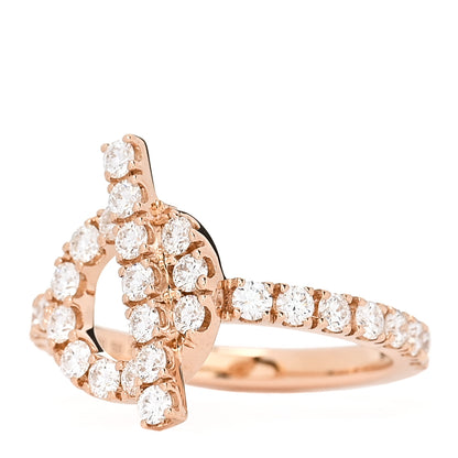Hermes 18K Rose Gold Diamond Finesse Ring 50 5.25 3 of 7