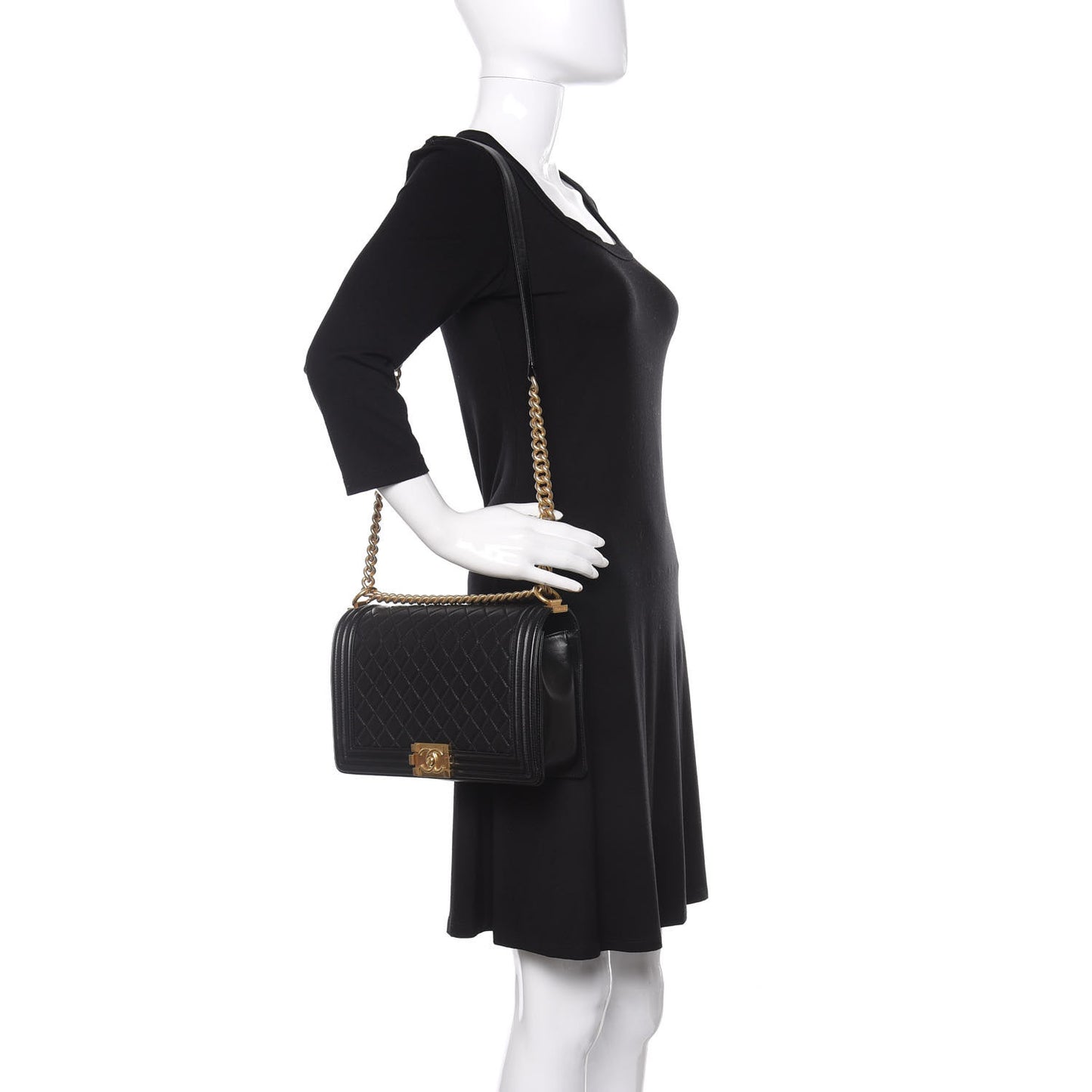 Lambskin Quilted New Medium Boy Flap Black