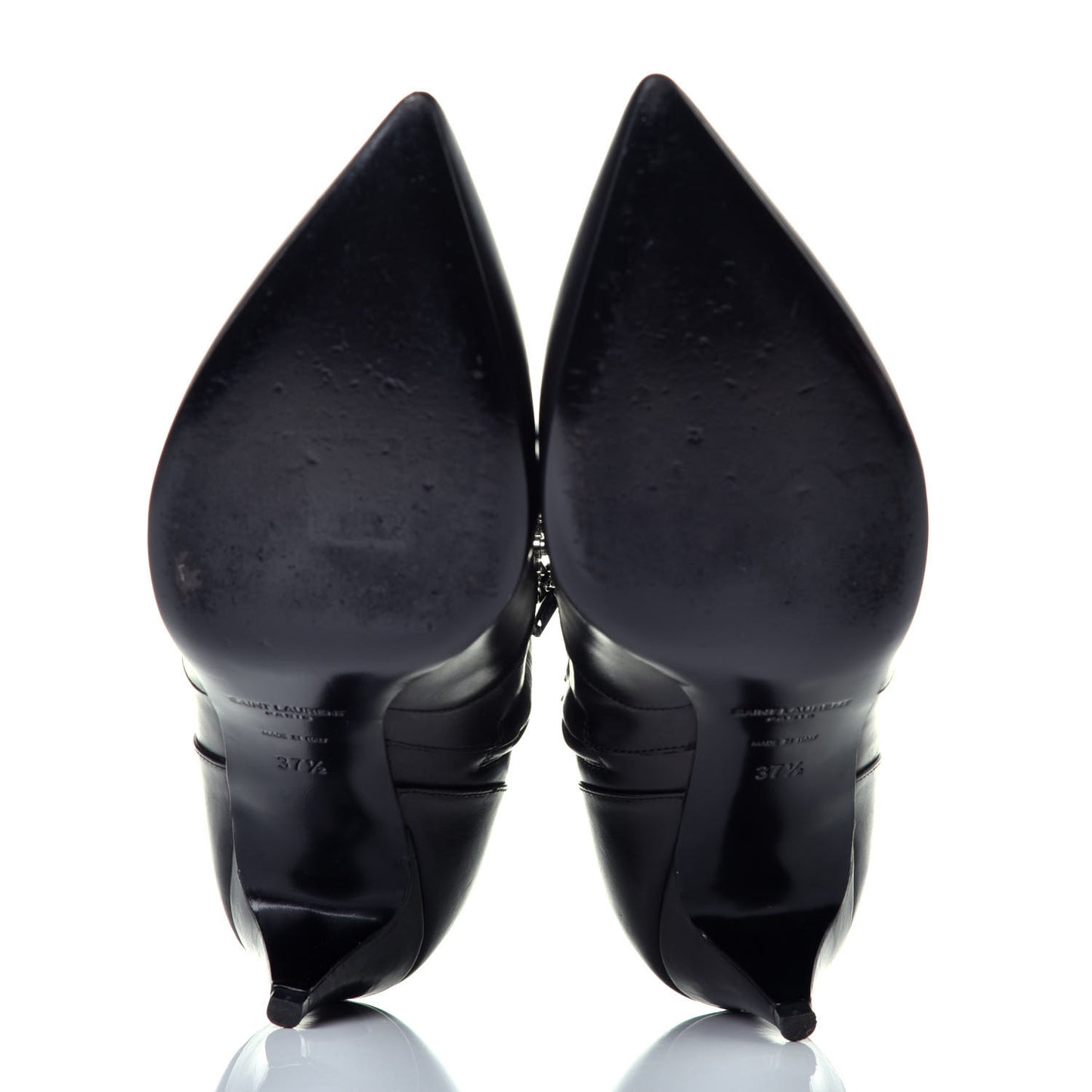 Calfskin Cat Boot 50 Studded Strap Booties 37.5 Black