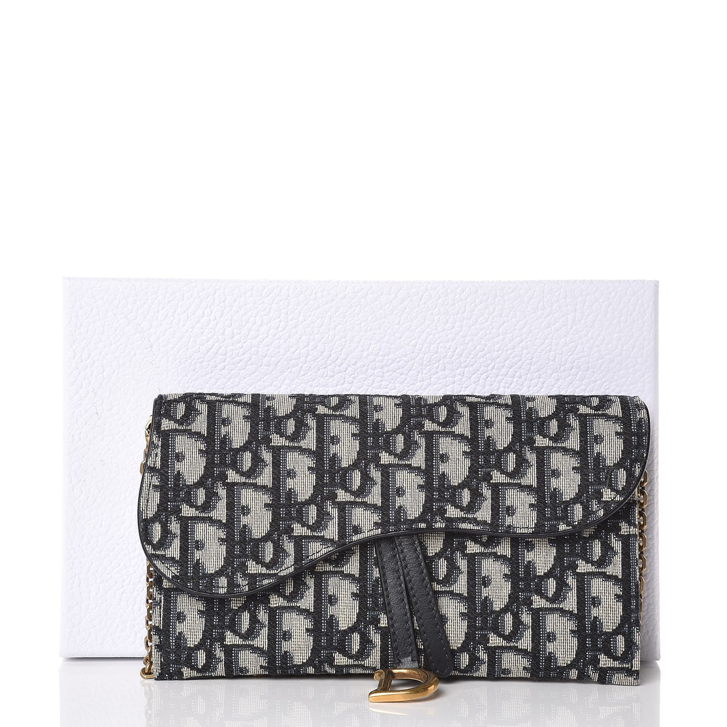 Oblique Saddle Chain Wallet Blue