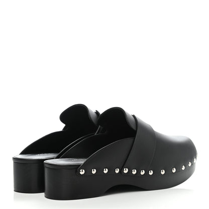 Hermes Calfskin Calya Mules 36 Black 4 of 8
