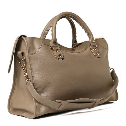 Balenciaga Chevre Gold Metallic Edge Hardware City Beige Latte 3 of 13