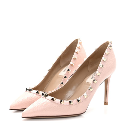 Valentino Garavani VALENTINO GARAVANI Pebbled Calfskin Rockstud 85mm Pumps 36 Rose Quartz 3 of 8