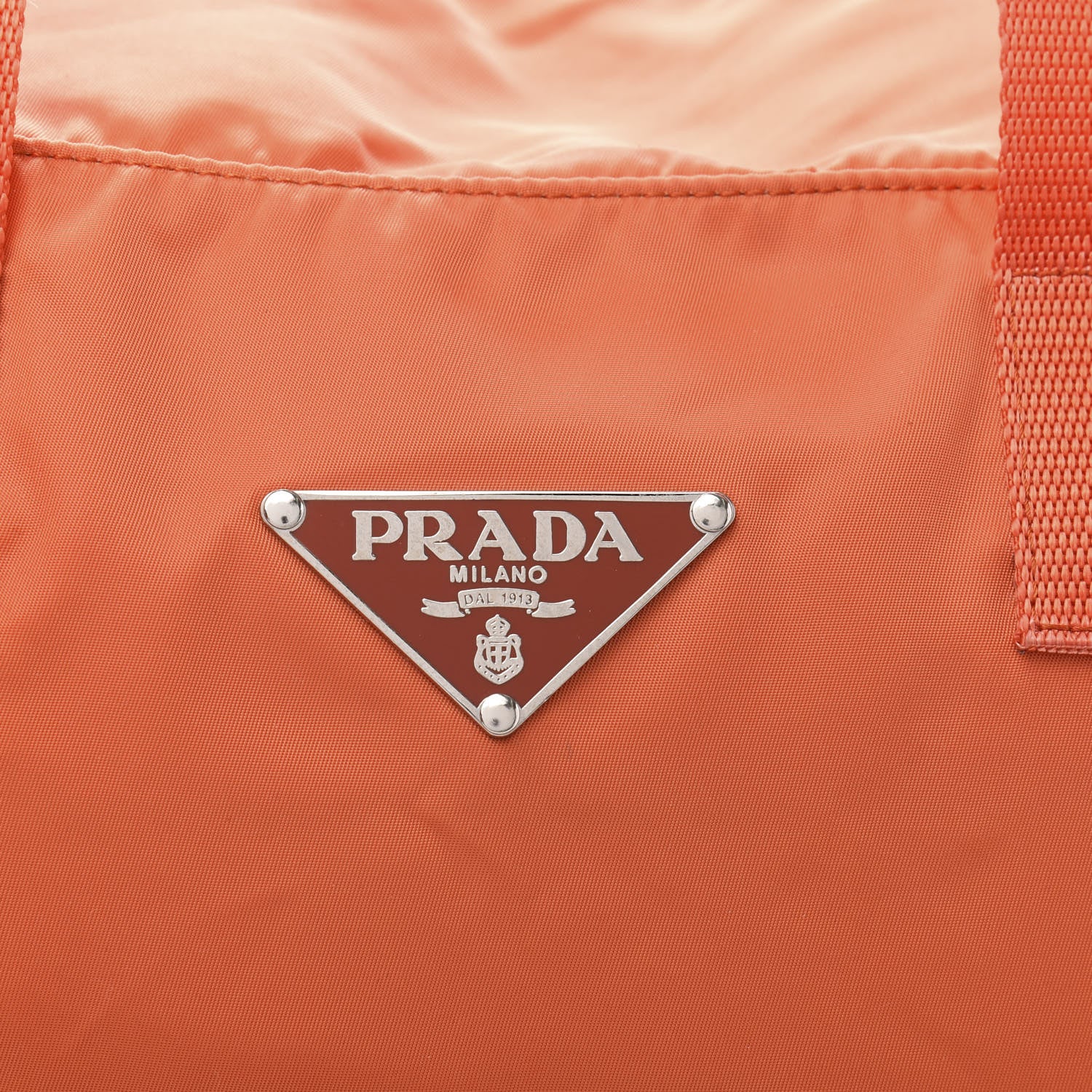 Prada Tessuto Nylon Duffel Bag Papaya 13 of 13