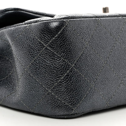 Chanel Metallic Caviar Quilted Jumbo Double Flap Dark Grey 12 of 14