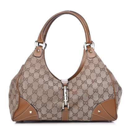 Gucci Monogram Calfskin Large Bardot Shoulder Bag Brown 1 of 9