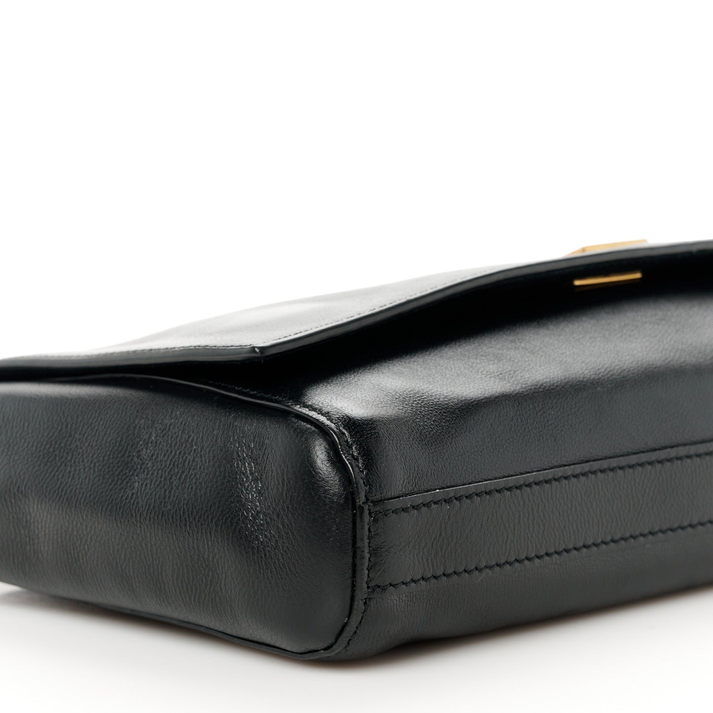 Smooth Calfskin Suede Small Reversible Monogram Kate Satchel Black