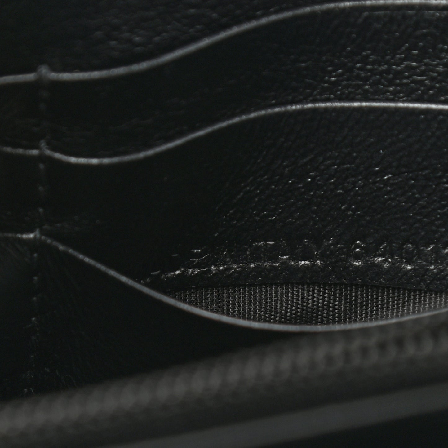 Grained Calfskin Neo Classic Continental Zip Around Wallet Black