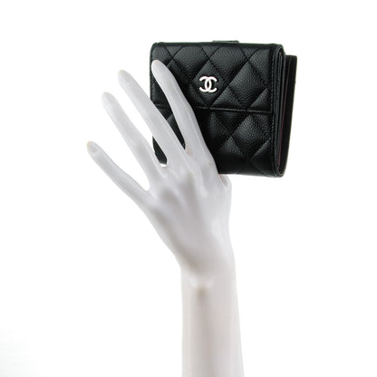 Chanel Caviar Quilted Compact French Flap Wallet Black 2 of 8