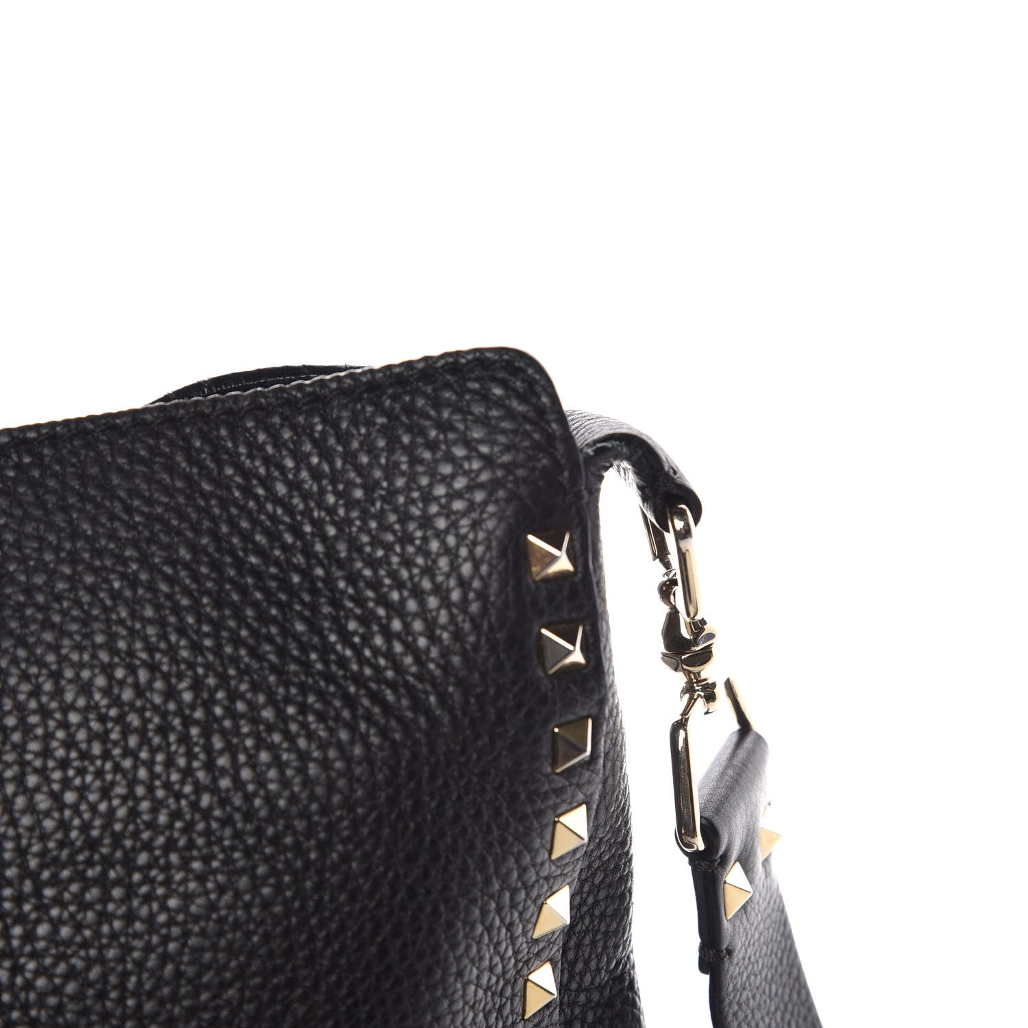 Valentino Garavani Pebbled Calfskin Large Rockstud Flip-Lock Messenger Bag Black 14 of 14