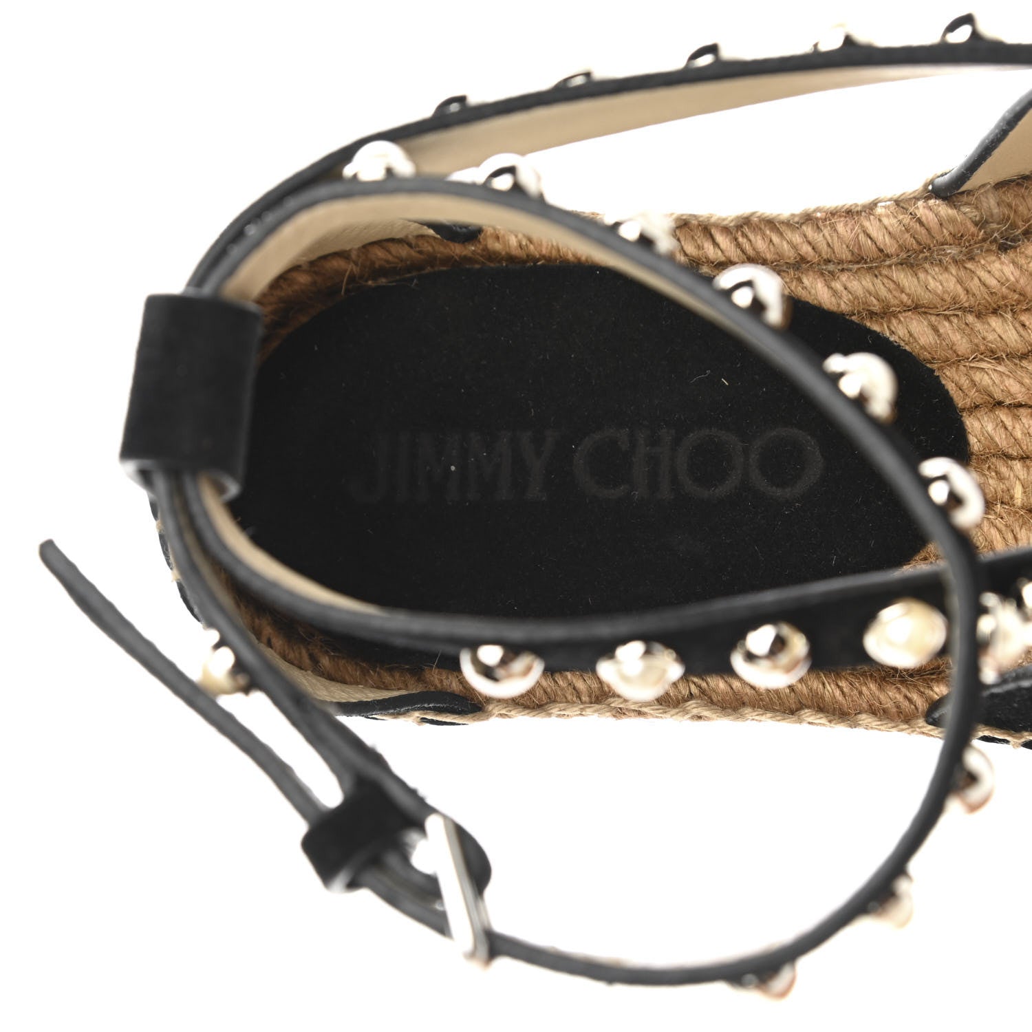 Jimmy Choo Suede Embellished Denise Espadrilles 36 Black 5 of 8