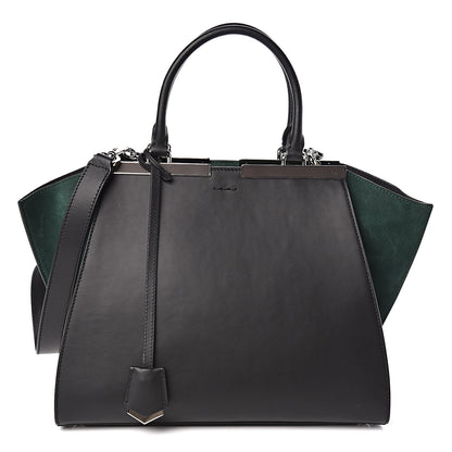Fendi Vitello Baltico Kore Petite 3Jours Tote Black Verde Prato 1 of 10