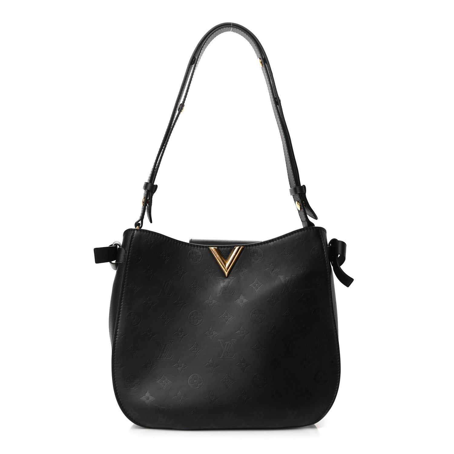 Louis Vuitton Cuir Plume Very Hobo Black 1 of 10