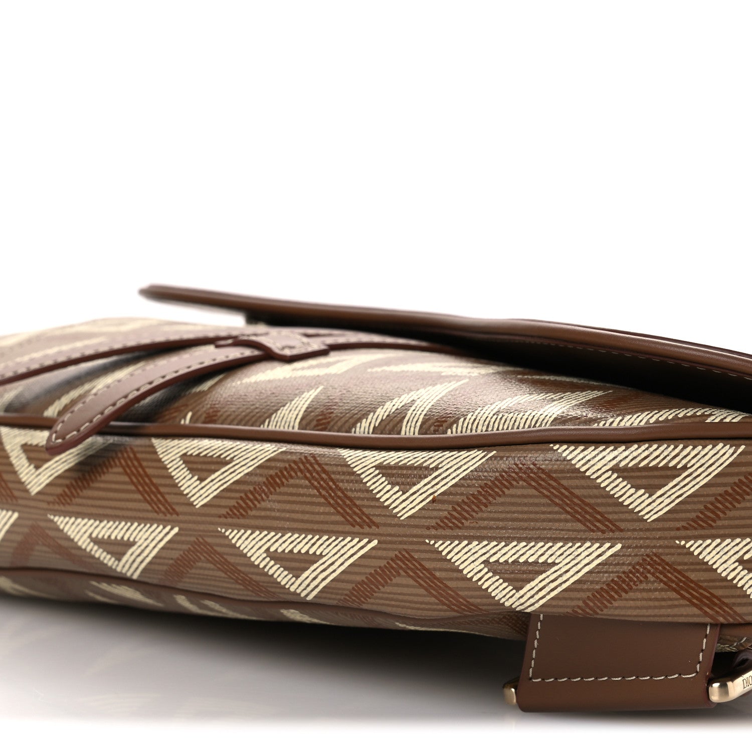 Christian Dior Coated Canvas CD Diamond Printed Mens Saddle Bag Coffee 11 of 12
