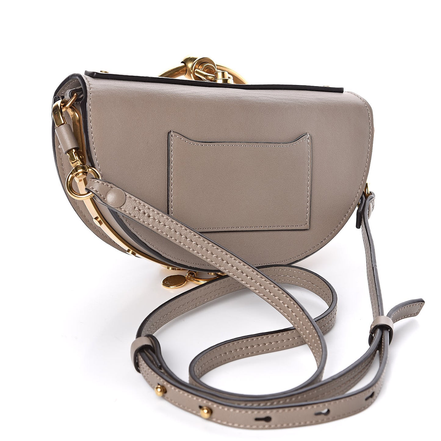 Calfskin Small Nile Bracelet Minaudiere Bag Motty Grey