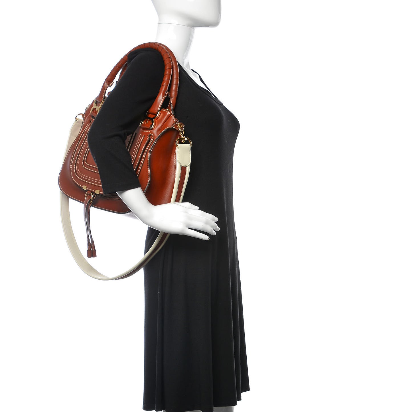 Calfskin Medium Marcie Satchel Sepia