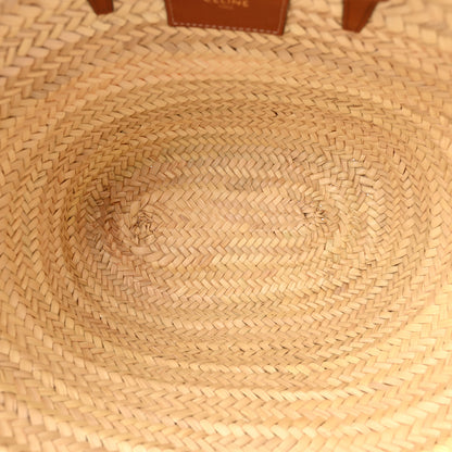 Celine Raffia Calfskin Triomphe Medium Panier Tan 5 of 10