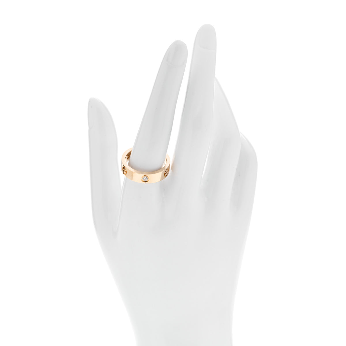 Cartier 18K Yellow Gold 3 Diamond 5.5mm LOVE Ring 61 9.5 2 of 5