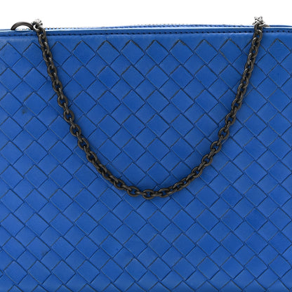 Bottega Veneta Nappa Intrecciato Zip Around Wallet On Chain Signal Blue 7 of 9