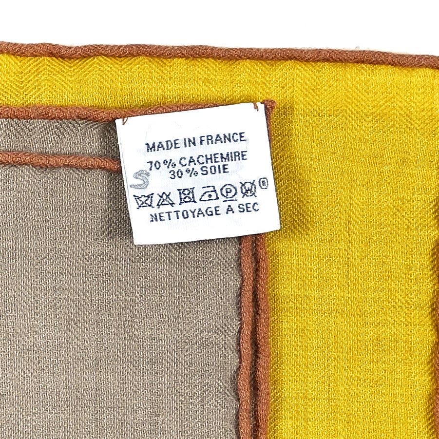 Silk Cashmere Brides De Gala Applique Pique Shawl 140 Beige Naturel Jaune