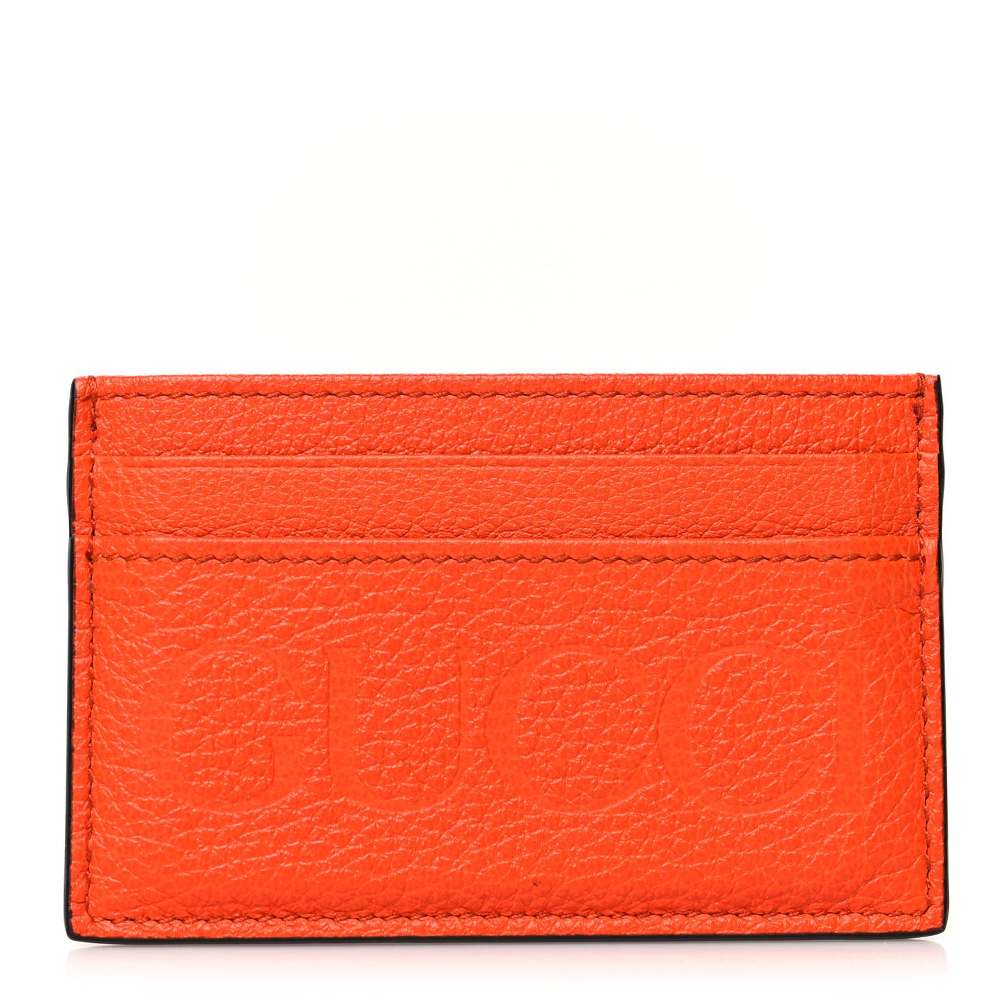 Calfskin Logo Card Holder Orange