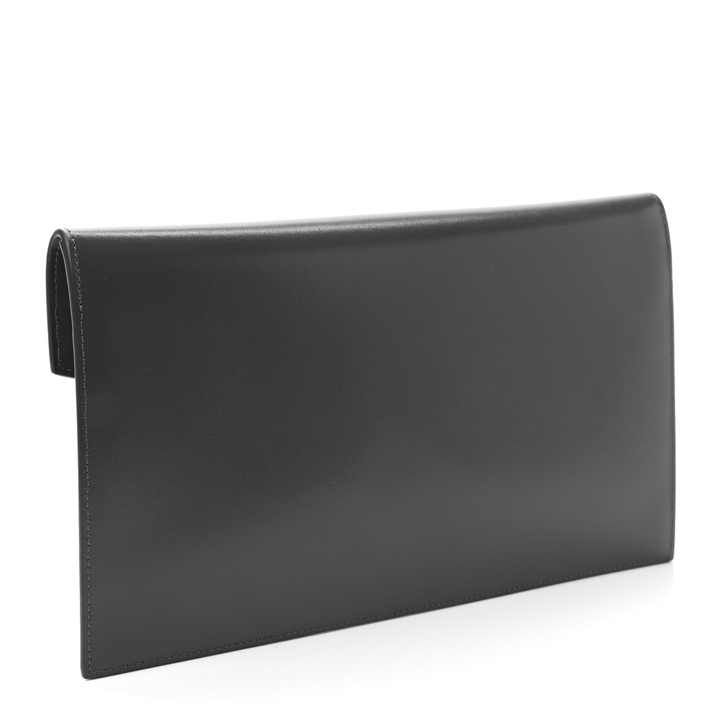 Smooth Shiny Calfskin Uptown Pouch Storm