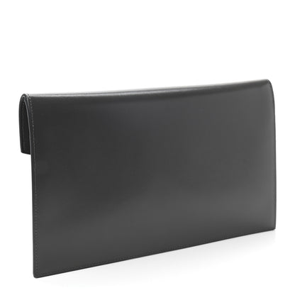Saint Laurent Smooth Shiny Calfskin Uptown Pouch Storm 3 of 7