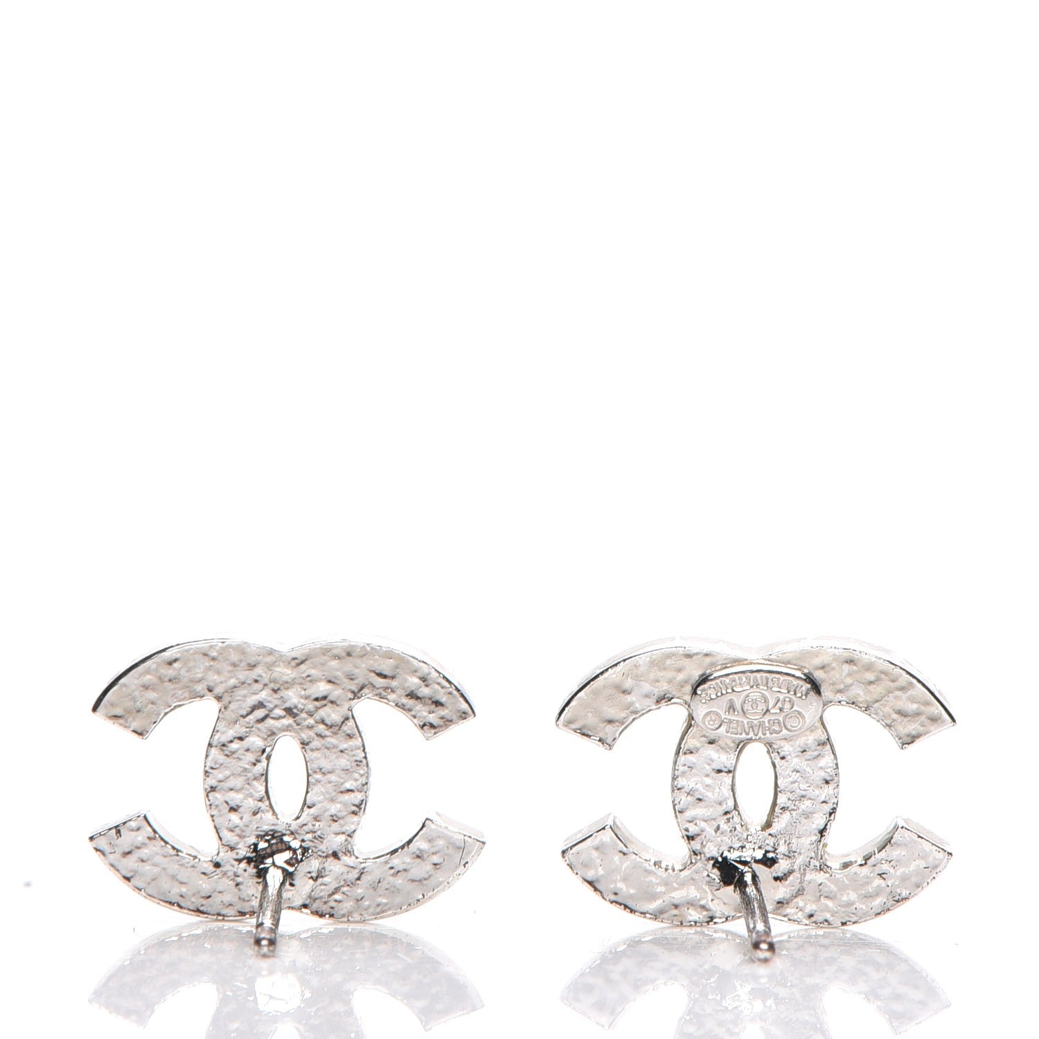 Chanel Crystal Timeless CC Earrings Silver 3 of 4